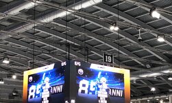 Video cube ice hockey stadium