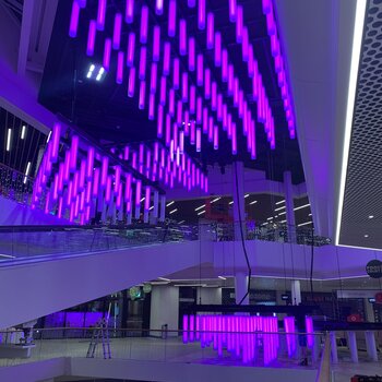 The atrium of the Volkiland shopping centre received a new lighting system in November