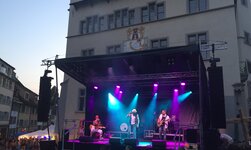 stage equipped with electric chain hoists GIS