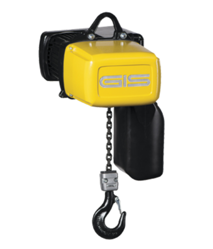 Electric chain hoist with frequency inverter for continuous operation and precise positioning of the load 