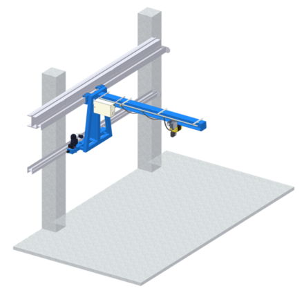 Console crane is used for the overhead transport of goods