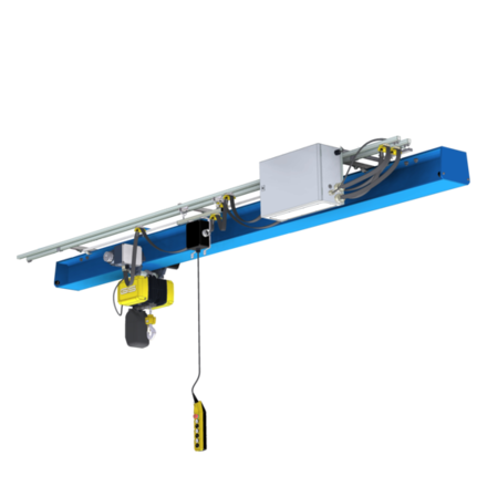crane system for connecting work stations in internal goods logistics
