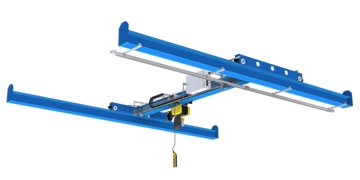 overhead crane for transporting goods in production halls