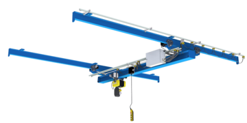 Indoor crane for the transport of heavy loads