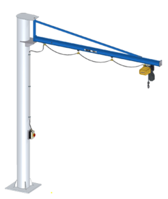 GISKB slewing crane with electric chain hoist for area-wide goods handling