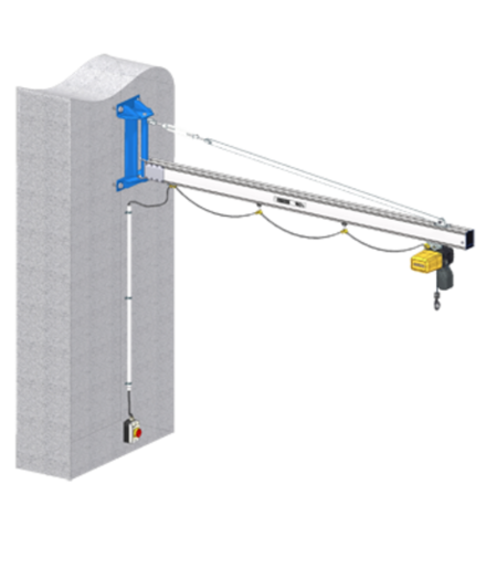 Slewing wall crane GISKB Aluminium Slewing crane with aluminium jib for smooth movement of the load