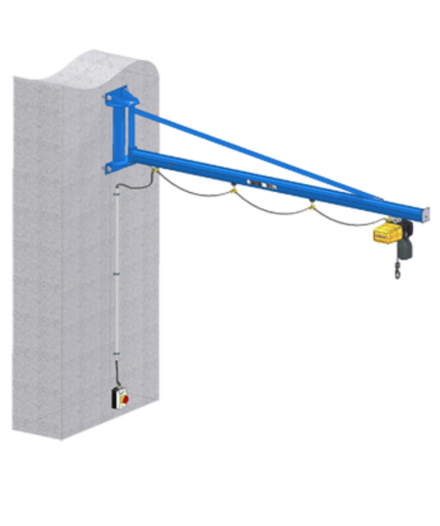 GISKB slewing crane with electric chain hoist for area-wide goods handling